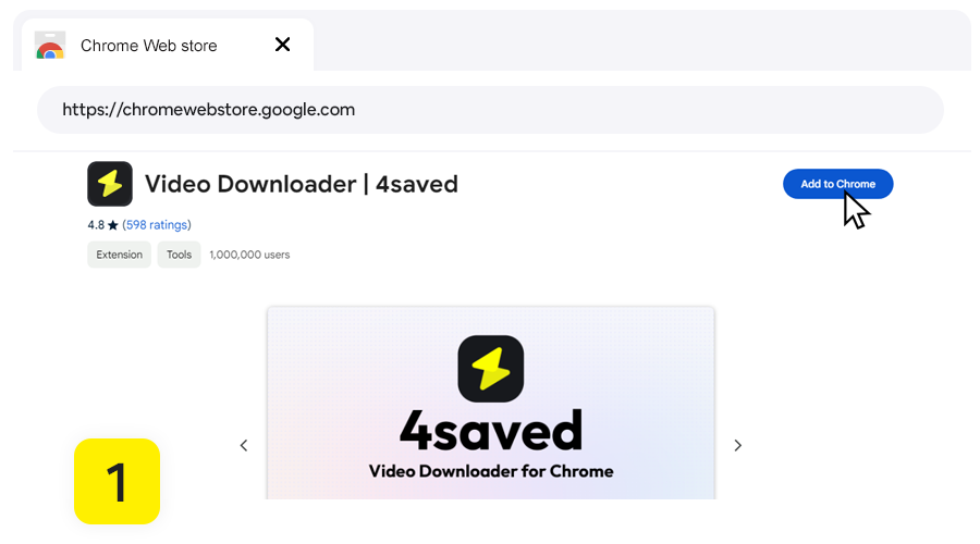 Twitter Video Downloader, step 1 - Install 4saved Downloader