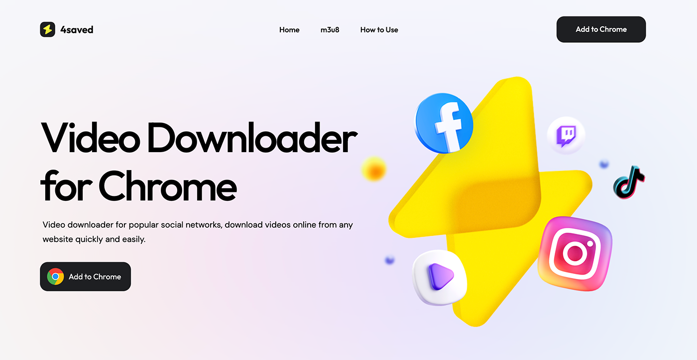 Video downloader for social networks, download video in M3U8 format