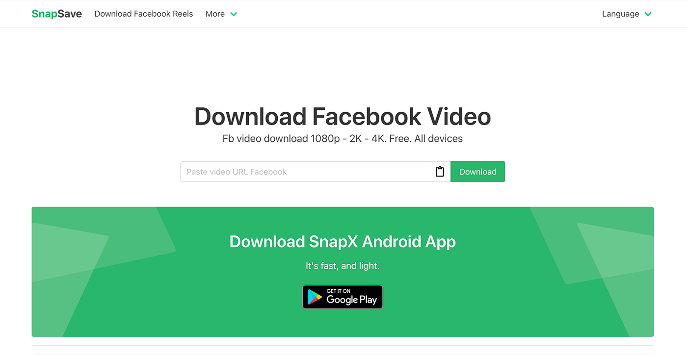 SnapSave Video Downloader for Facebook