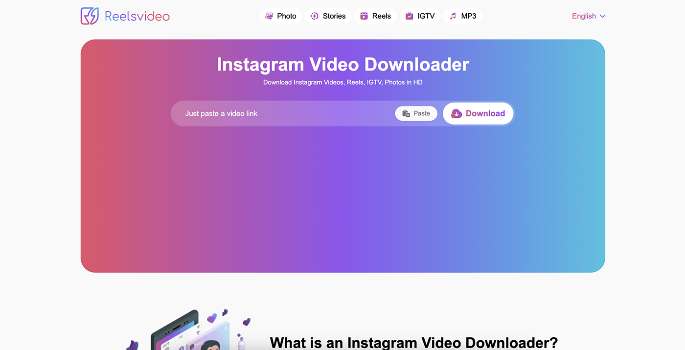 Reelsvideo online Instagram downloader