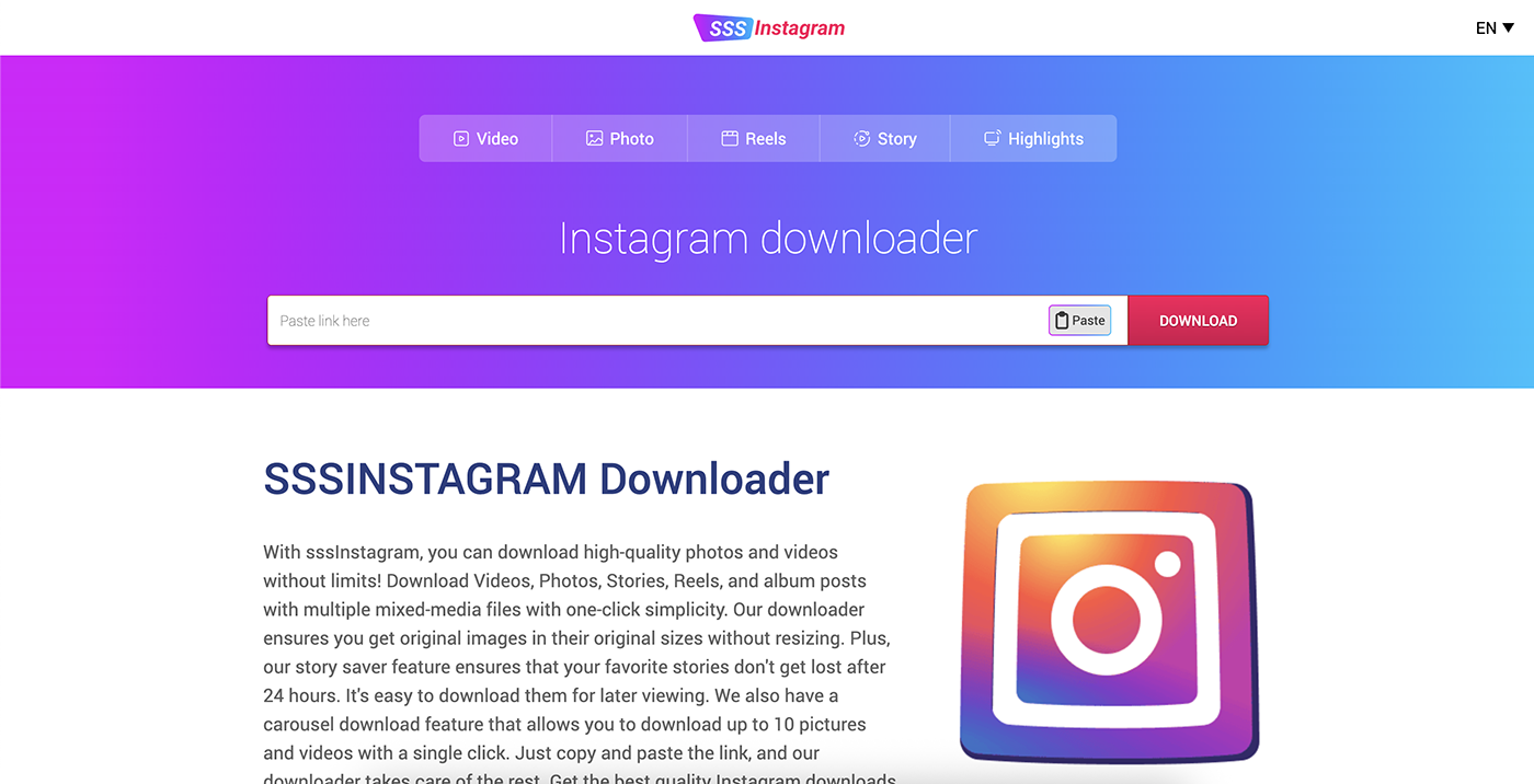 SSSInstagram online Instagram downloader